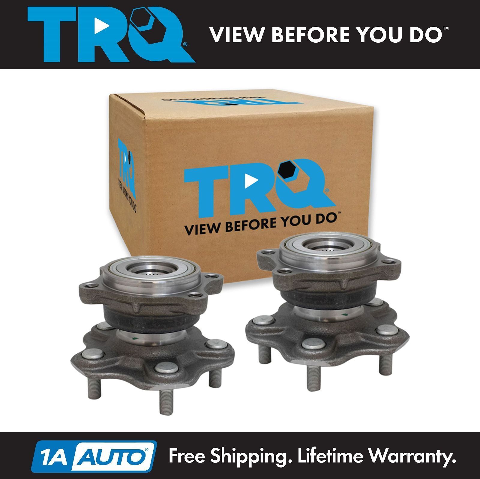 TRQ Rear Pre-Pressed Wheel Bearing & Hub Assembly Pair for Nissan 350Z Infiniti
