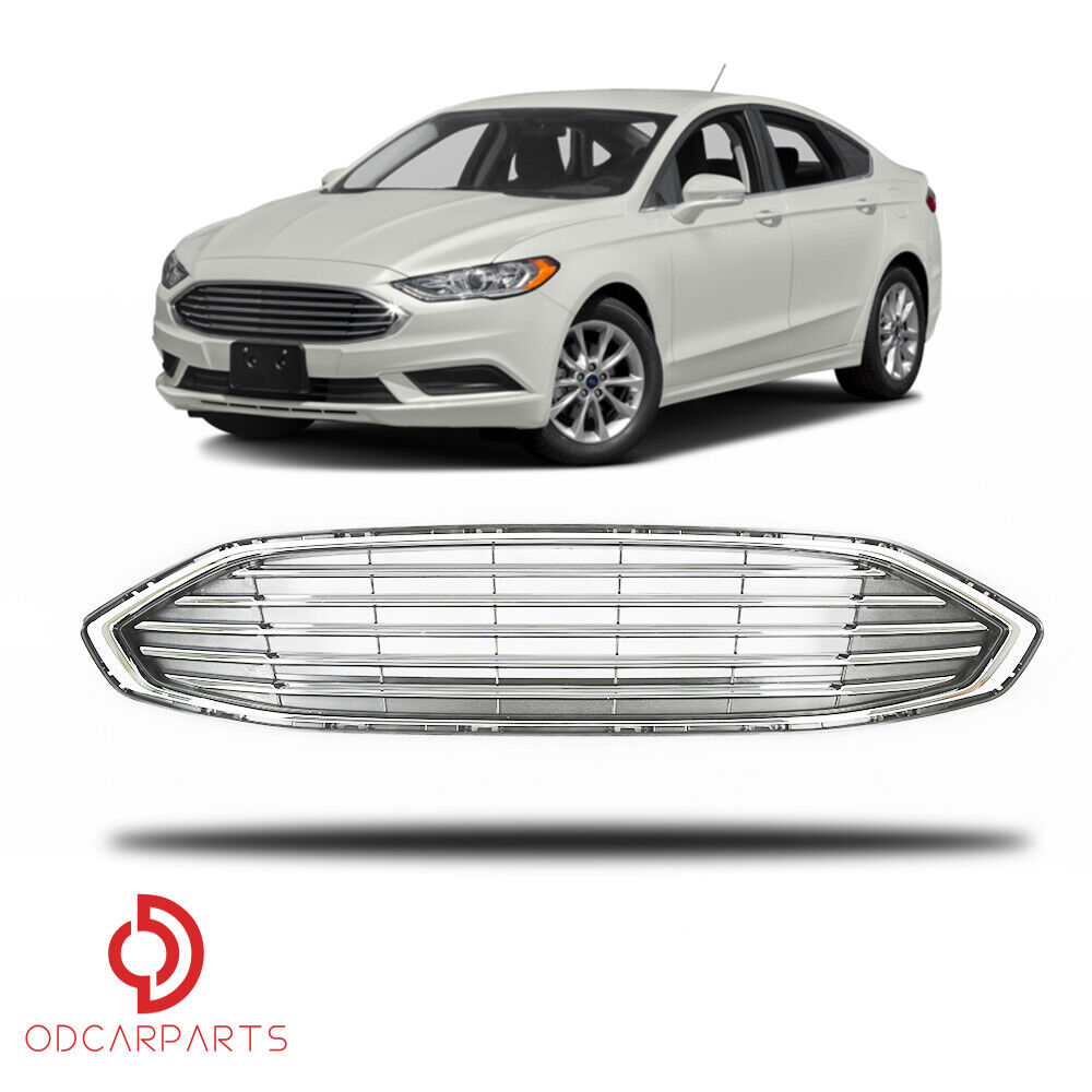 Fit Ford Fusion 2017 2018 Front Upper Grille Grill Factory Style Chrome