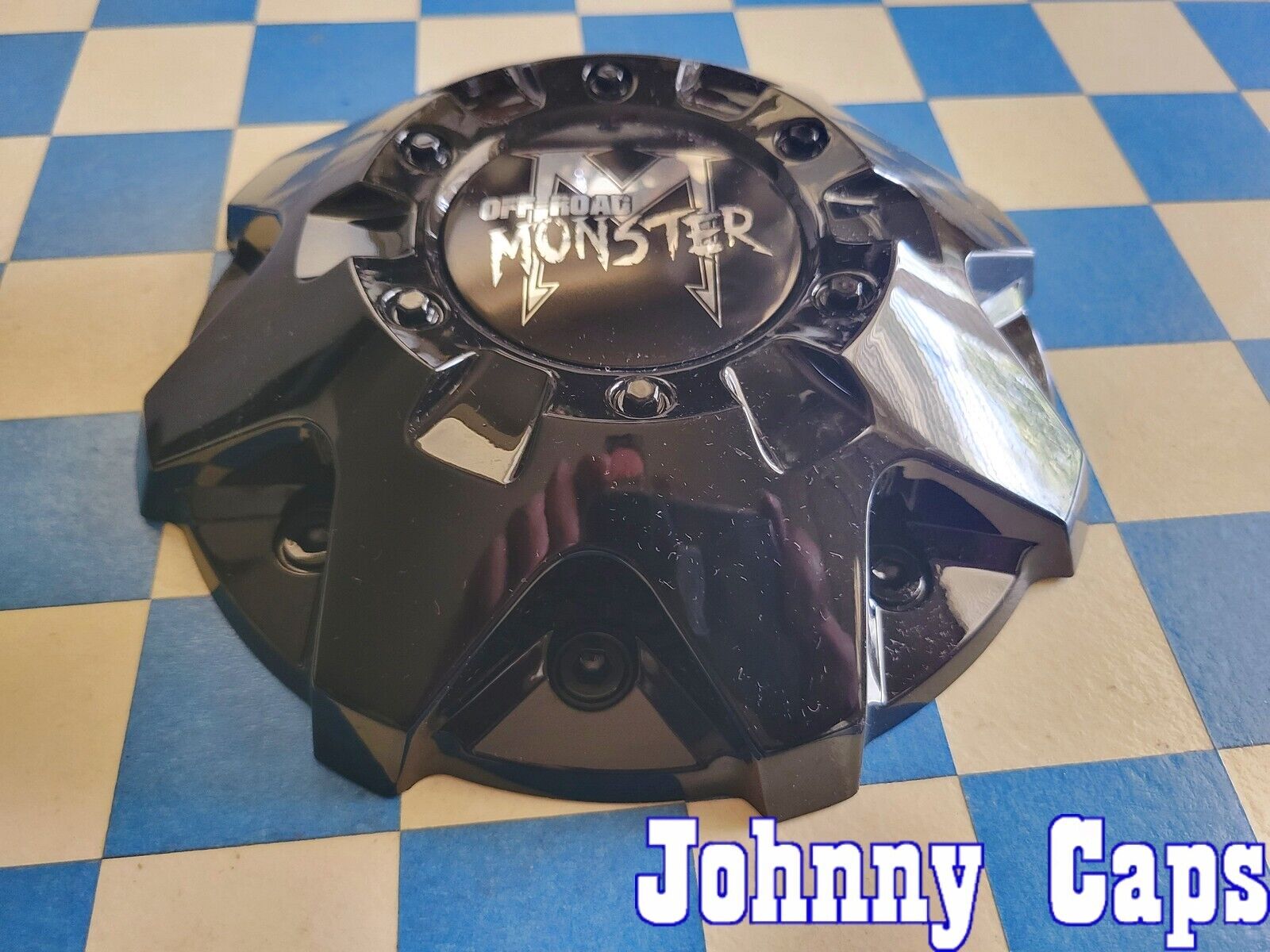MONSTER Wheels # C-224-7 . Custom Wheel GLOSS BLACK Center Cap  [71]  (QTY. 1)