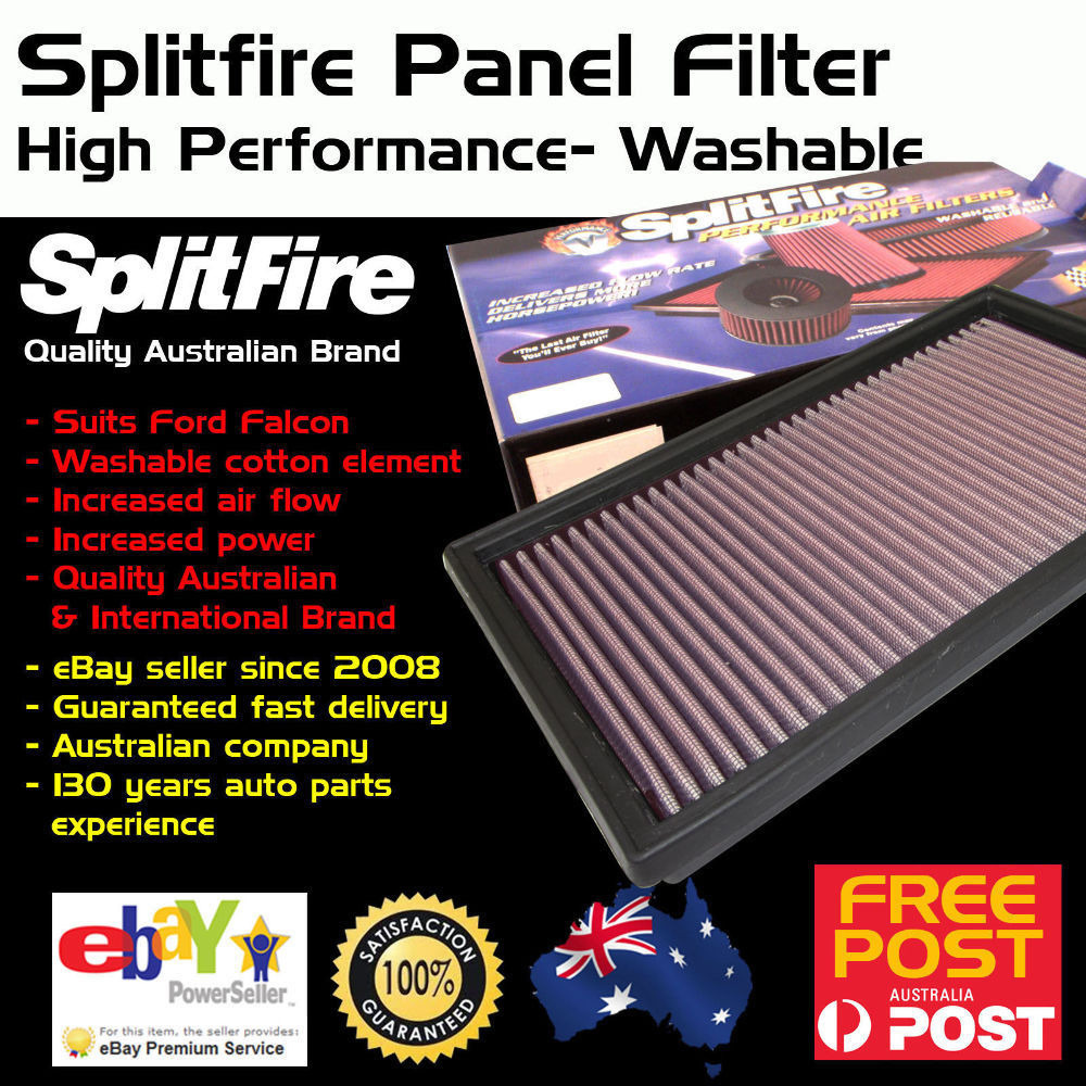 Splitfire Hi-Performance Washable Air Filter Panel Fits Ford Falcon EB-AU V8 EF