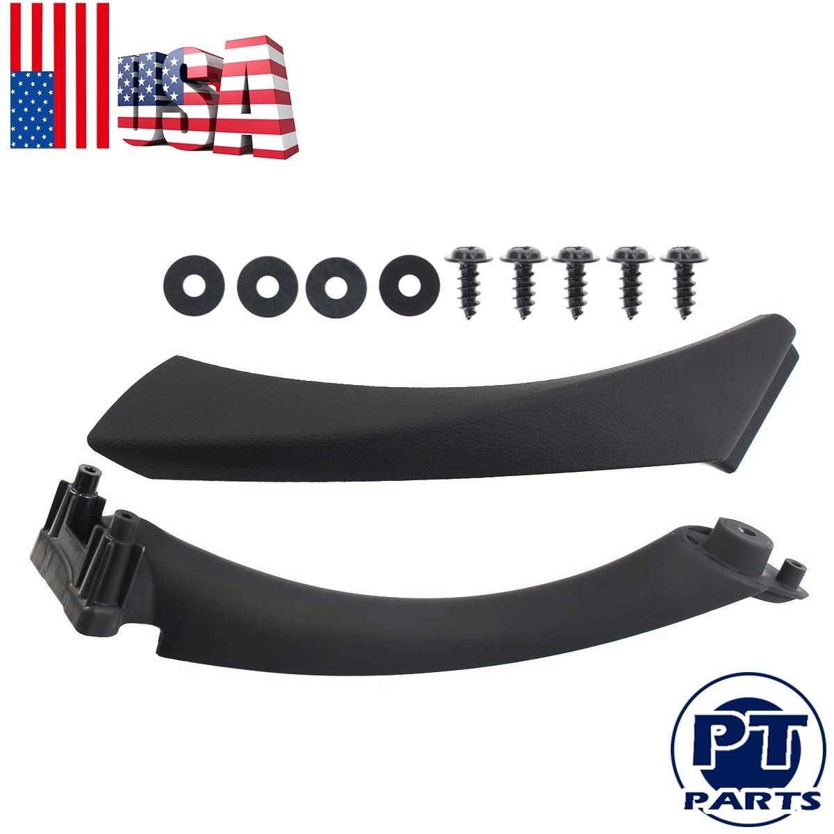 Right Side Black Inner+Outer Door Panel Handle Pull Trim Cover For BMW E90 328i