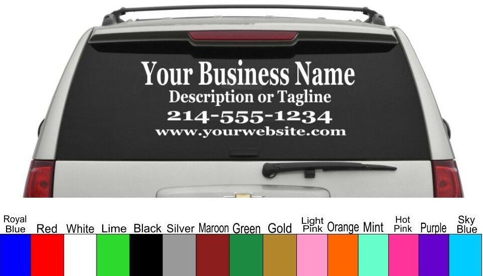 Personalized Custom Business Name Vinyl Window Lettering Decal Truck Car Sign