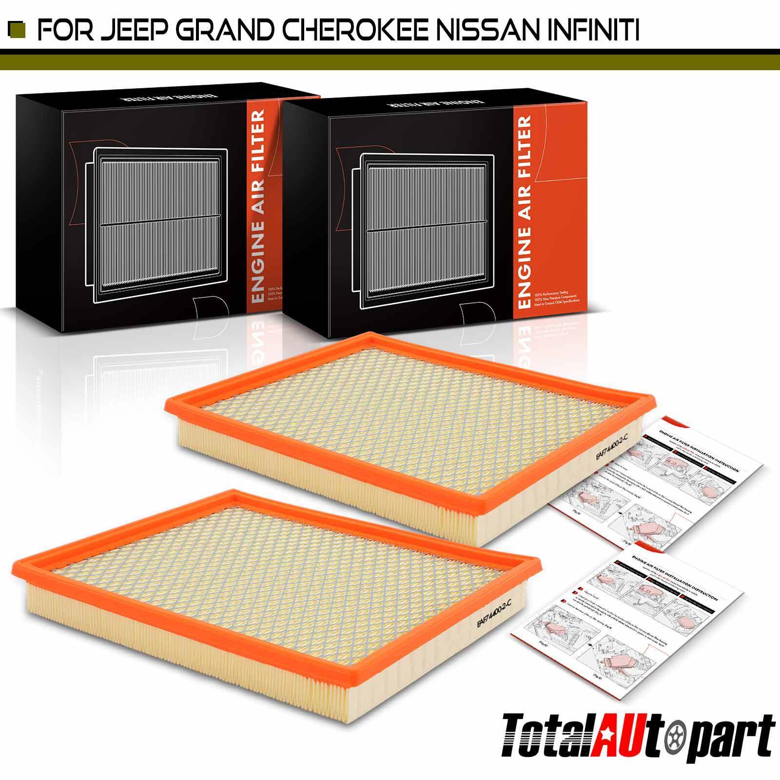 2x Engine Air Filter for Nissan Frontier 2020-2022 Jeep Grand Cherokee INFINITI