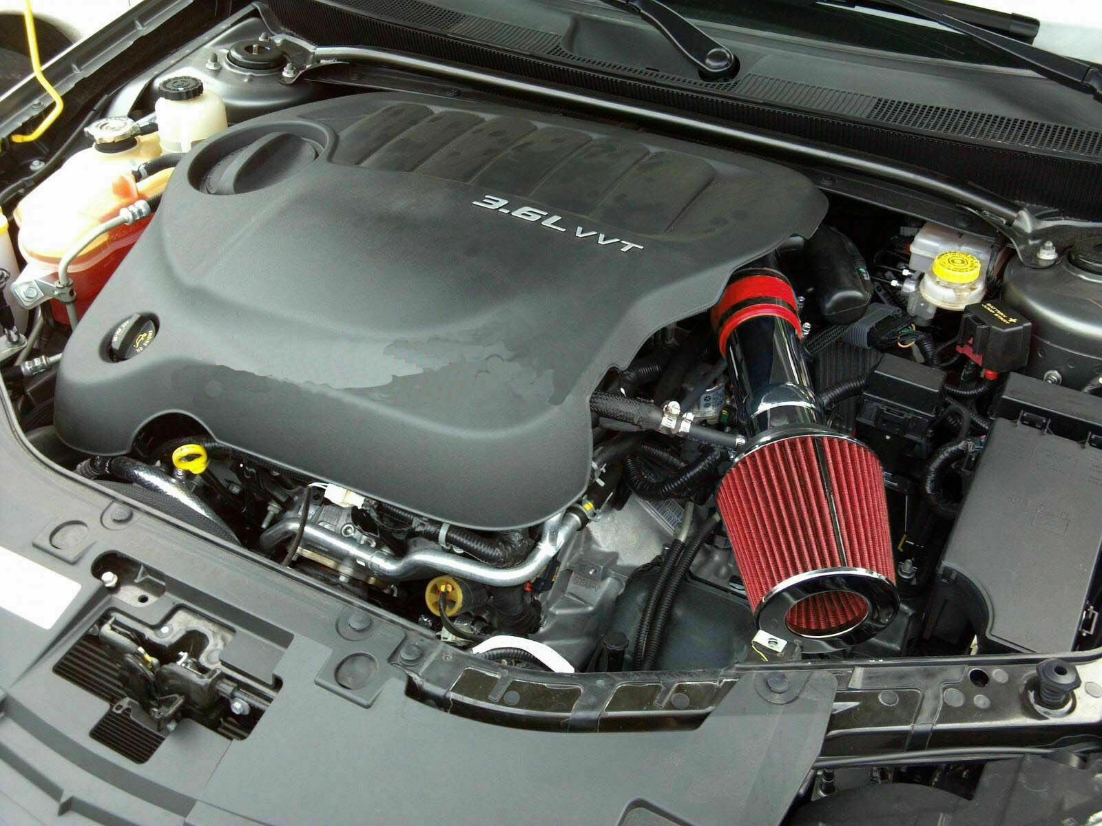 Red For 2011-2014 Chrysler 200 3.6L V6 Air Intake Kit + Filter