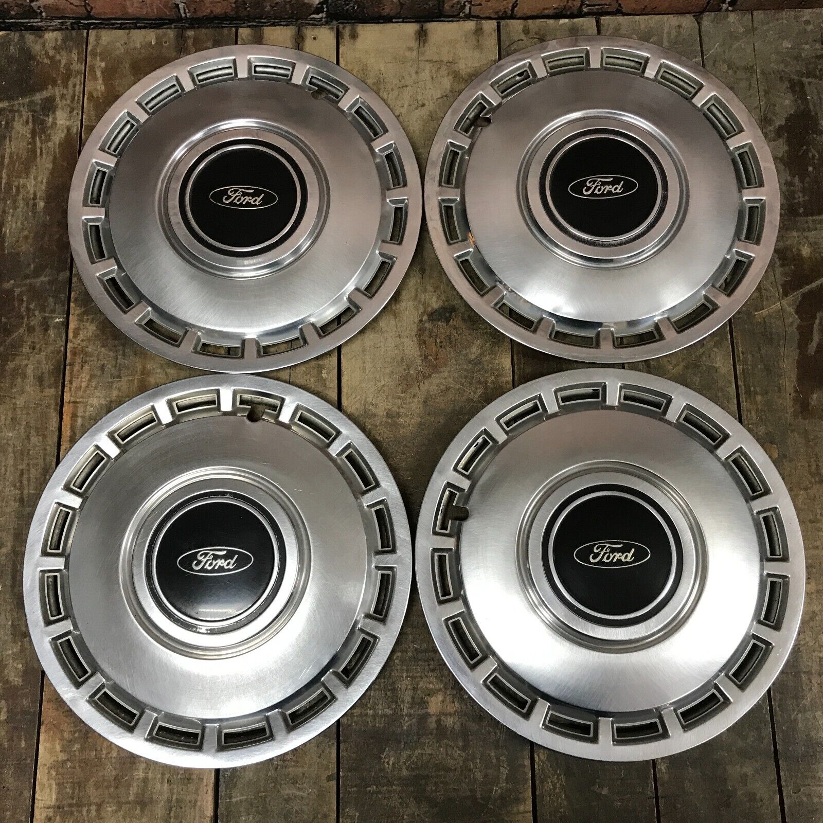 Factory 1984 1985 Ford Tempo 13 Inch Metal Hubcaps Wheel Covers Set of 4