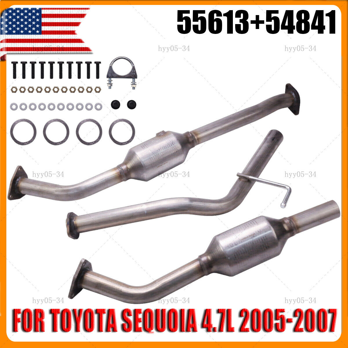 Exhaust Catalytic Converter For Toyota Sequoia 4.7L 2005 2006 2007 55613, 54841