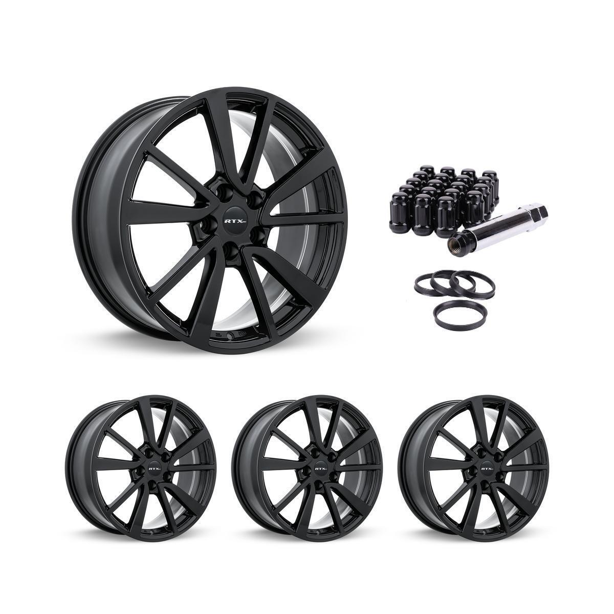 Wheel Rims Set with Black Lug Nuts Kit for 96-01 Infiniti I30 P853885 18 inch