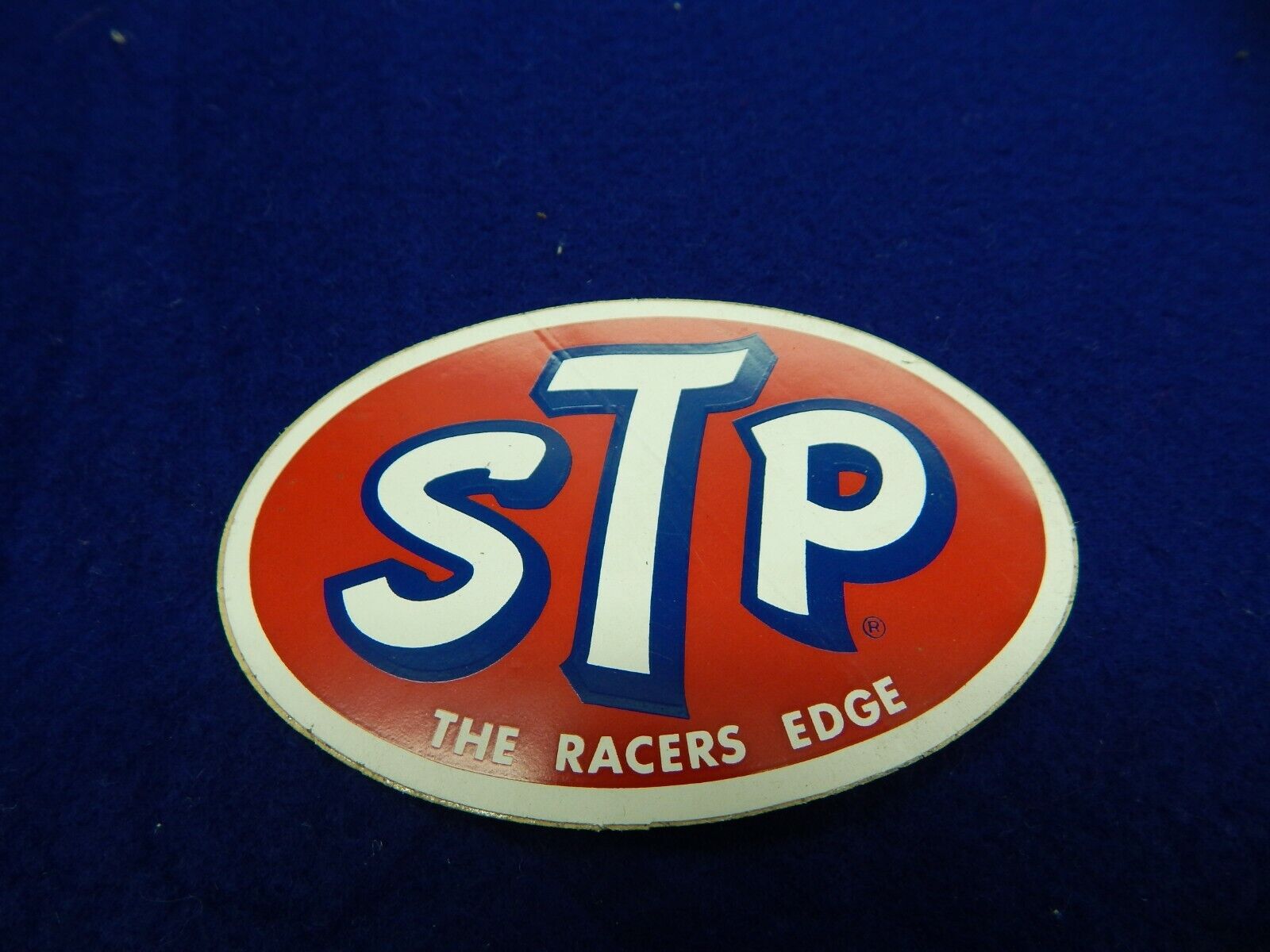 1 NEW Vintage 60\'s 70\'s Ford STP The Racer Edge Logo Decal Sticker 3 7/8 x 2 5/8