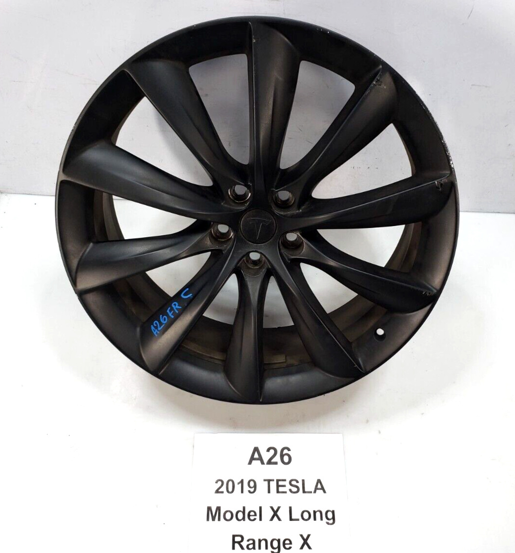 ✅ 2016-2020 Tesla Model X Front Wheel Rim Turbine Black 22x9.0J ET 35ET