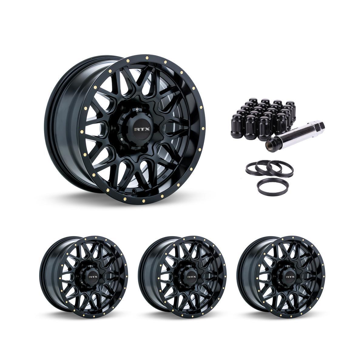 Wheel Rims Set with Black Lug Nuts Kit for 23 Jeep Grand Wagoneer P838279 18 inc