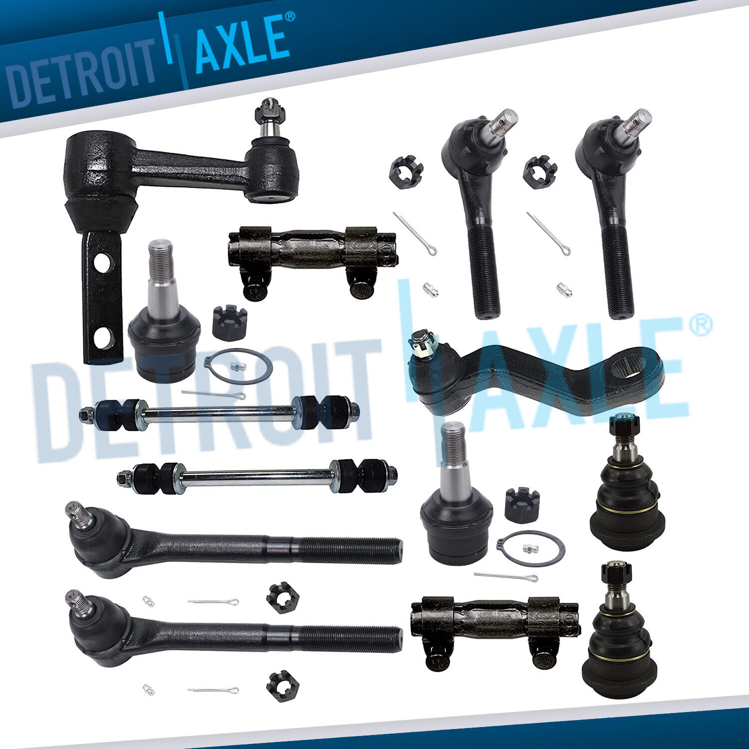 14pc Front Ball Joint Tie Rod Pitman Idler Arm Sway Bar for Dodge Ram 2500 2WD 