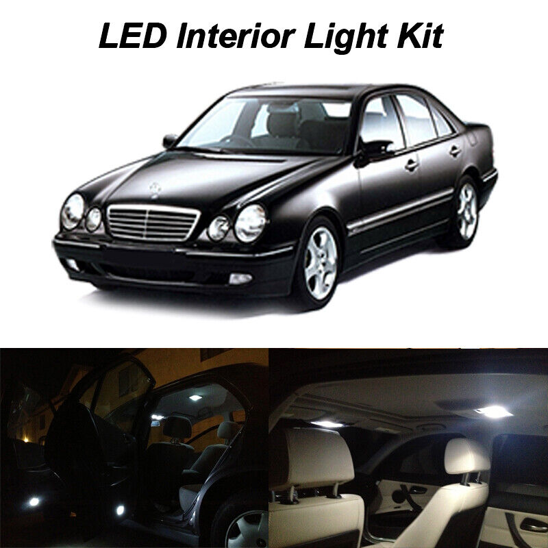 10 x White LED Interior Lights for Mercedes-Benz W210 W208 E320 E430 E55 AMG CLK