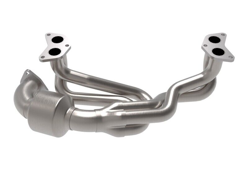 aFe Twisted Steel 304 Stainless Steel Header w/ Cat 13-19 for Subaru Outback H4-