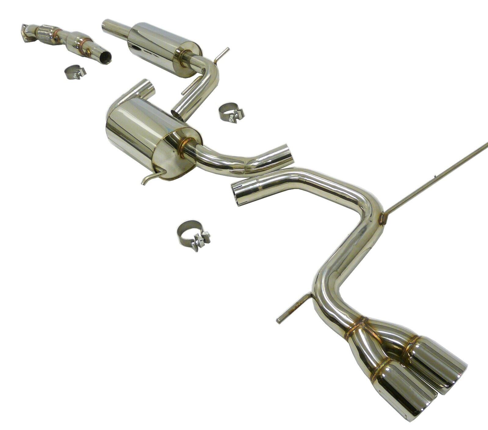 S/S Catback Exhaust Fitment For 06 07 08 09 10 11 12 13 14 VW Rabbit 2.5L By OBX
