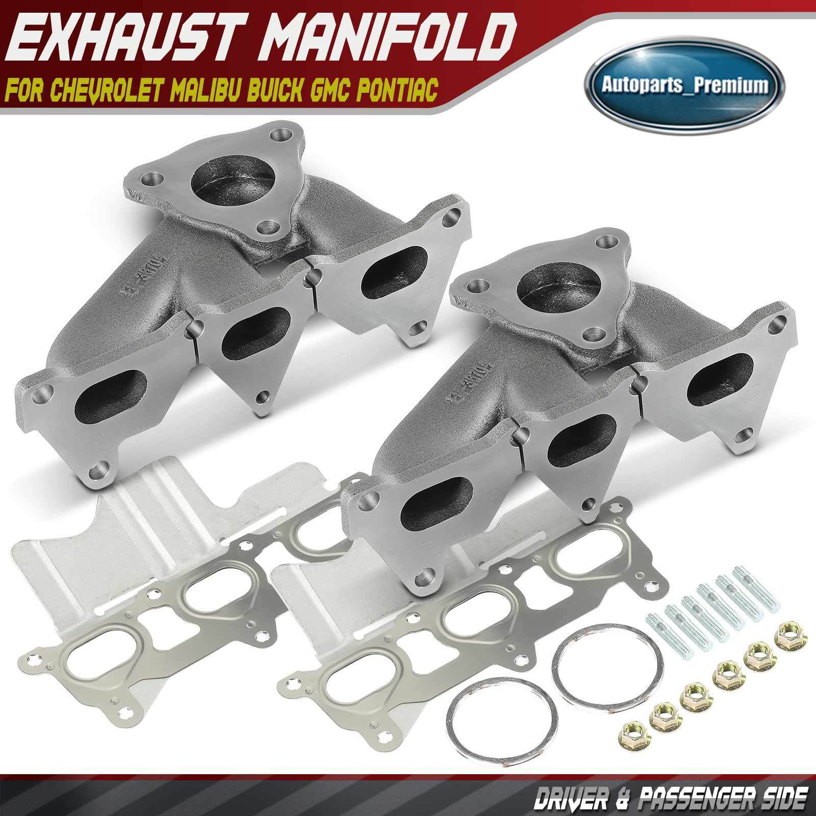 2x Left & Right Exhaust Manifold w/ Gasket for Chevrolet Malibu Buick Pontiac
