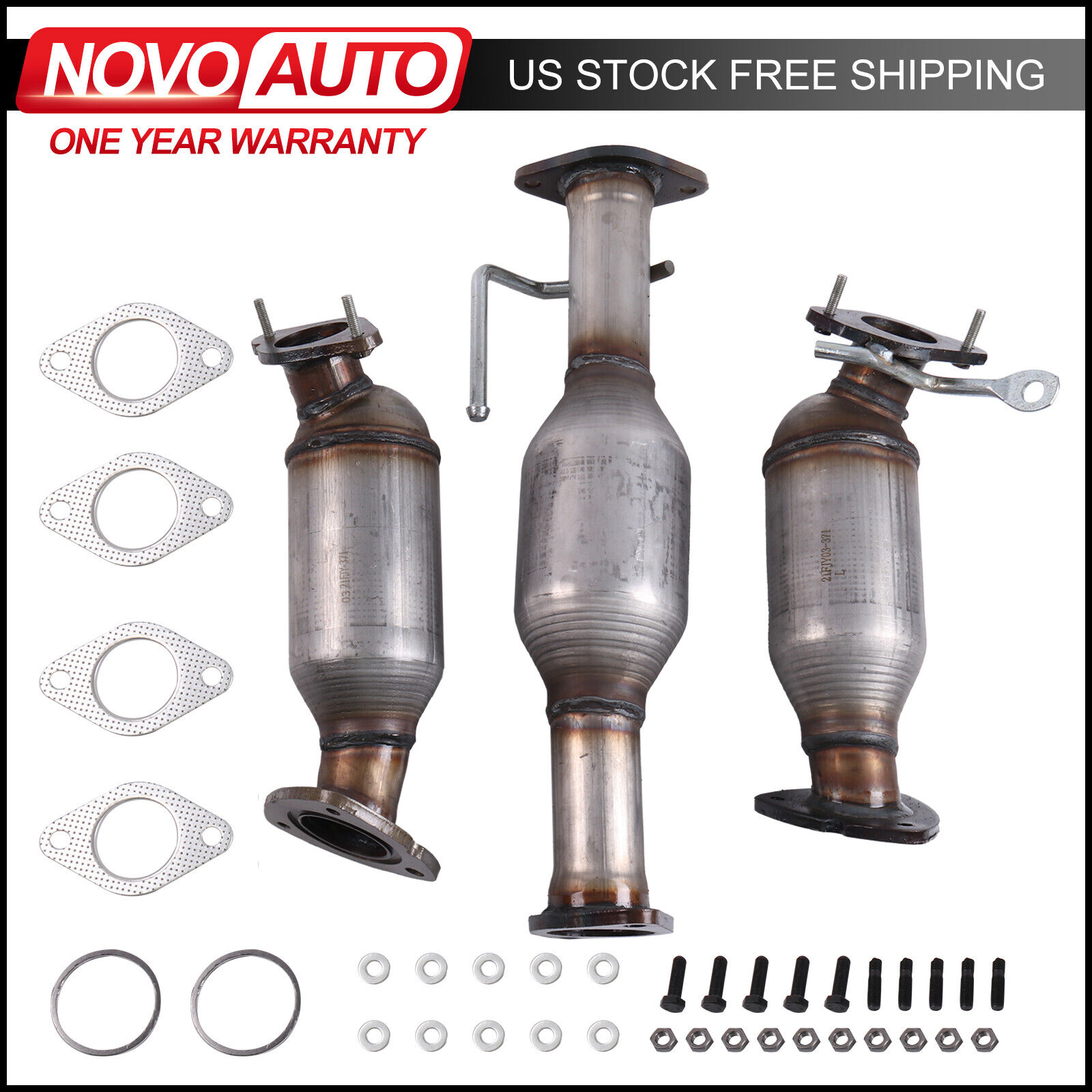 10Catalytic Converter Exhaust Pipes For GMC Acadia Chevy Traverse Buick Enclave