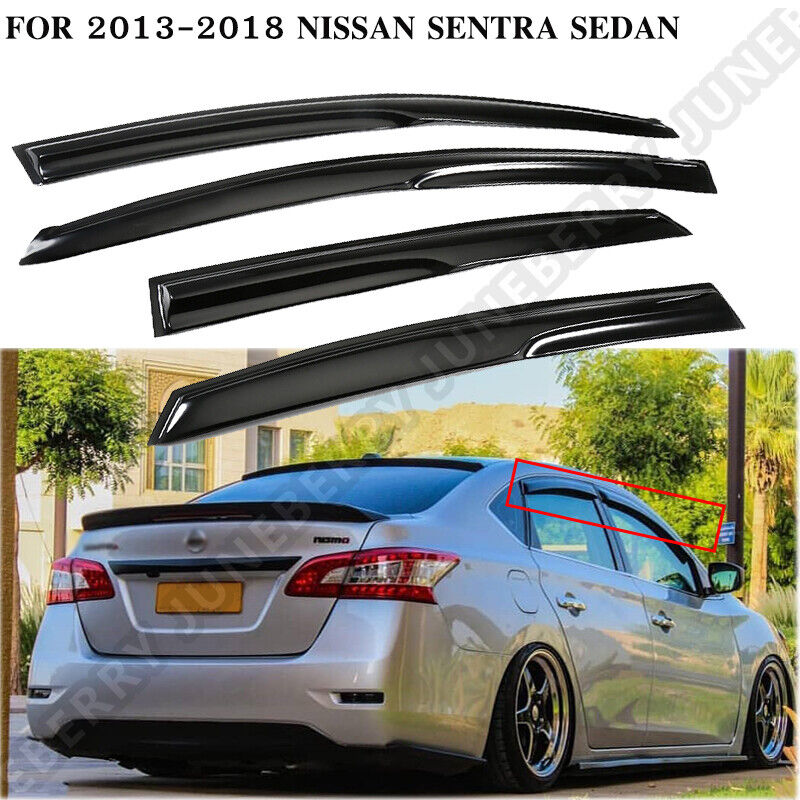 For Nissan Sentra Sedan 2013-18 JDM Style Window Visors Sun/Rain Guard Deflector