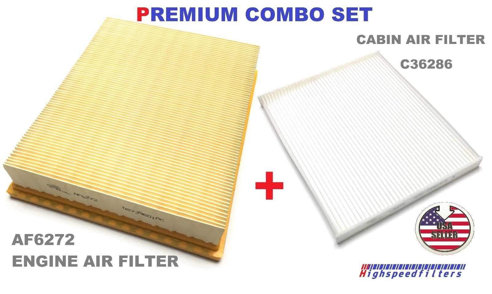 PREMIUM COMBO Air Filter + Cabin Filter for NEW MKX MKZ Continental EDGE Fusion