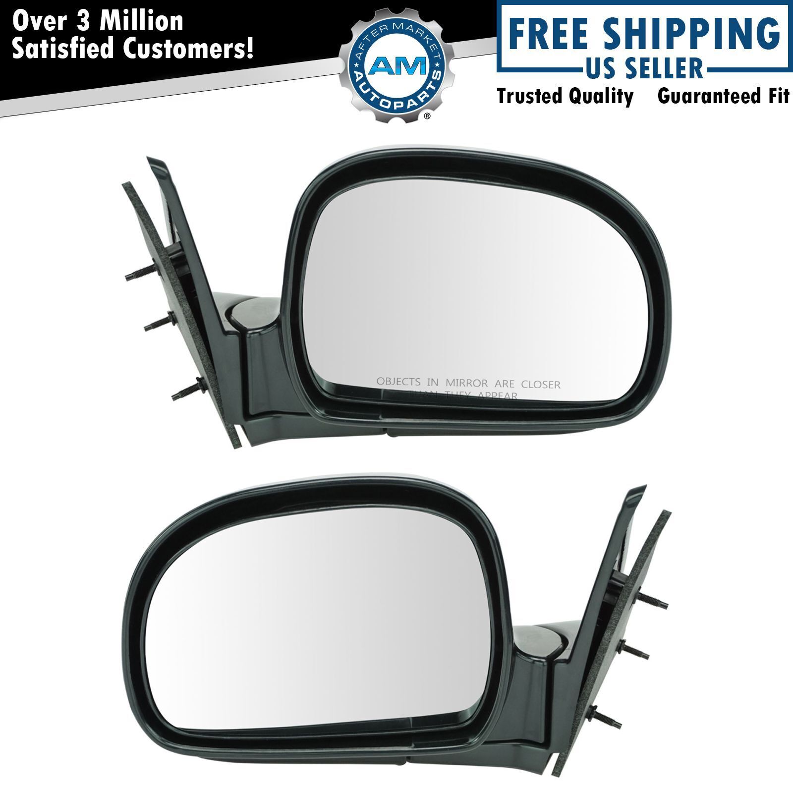 Manual Side View Mirrors Left & Right Pair Set for Blazer Jimmy S10 Pickup Truck