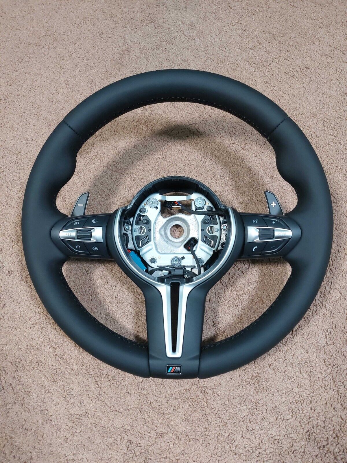 BMW F10 F11 F06 F07 F12 F13 F01  M Sport Steering Wheel HEATED Black Stitch