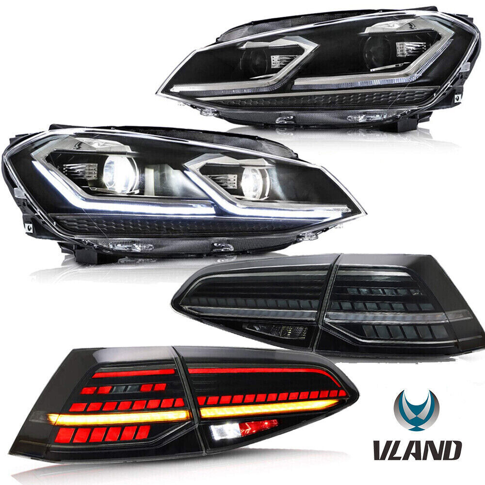 For 2015 16 2017 Volkswagen Golf 7 MK7&GTI Full LED Headlights+Smoked TailLights