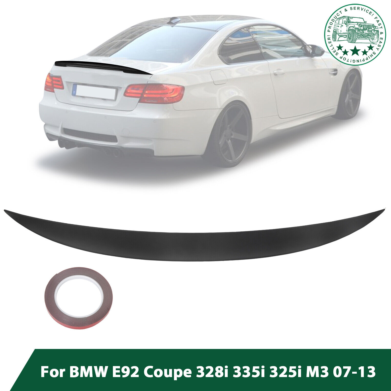 ABS Trunk Spoiler Wing P Style Fit For 2007-2013 BMW E92 Coupe 328i 335i M3