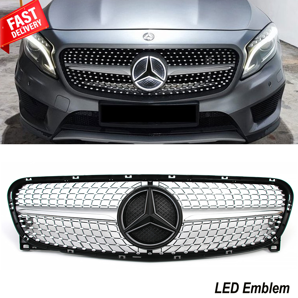 For Mercedes X156 2014-2017 GLA200 GLA180 GLA250 Front Grille Grill With LED