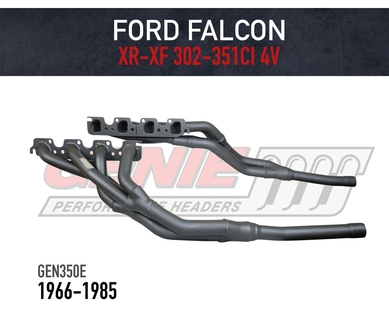 Genie Headers / Extractors to suit Ford Falcon XR-XF V8 TRI-Y 4V Heads