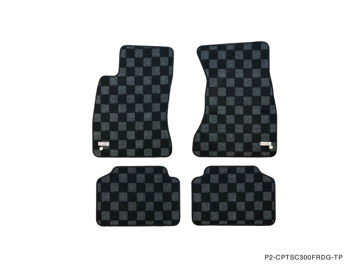 P2M FRONT & REAR Checkered Carpet Floor Mats Set for Lexus SC300 SC400 Z30 New