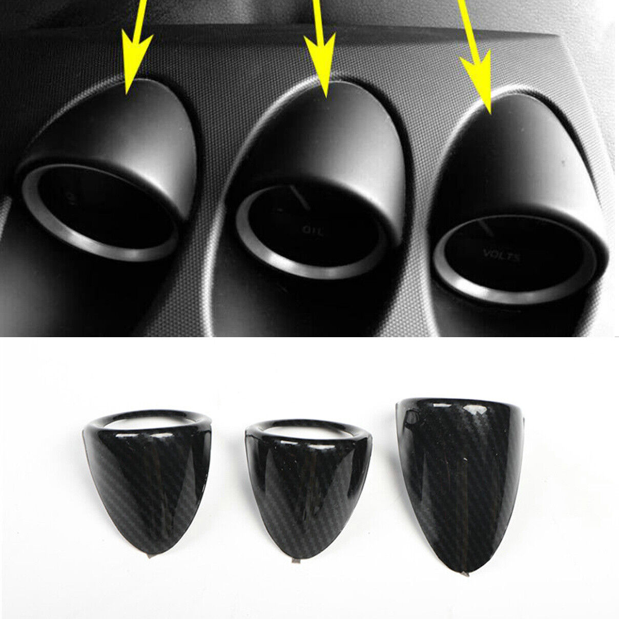 For Nissan 350Z 2003-2009 Carbon Fiber ABS Pattern Interior Gauge Pad Cover Trim