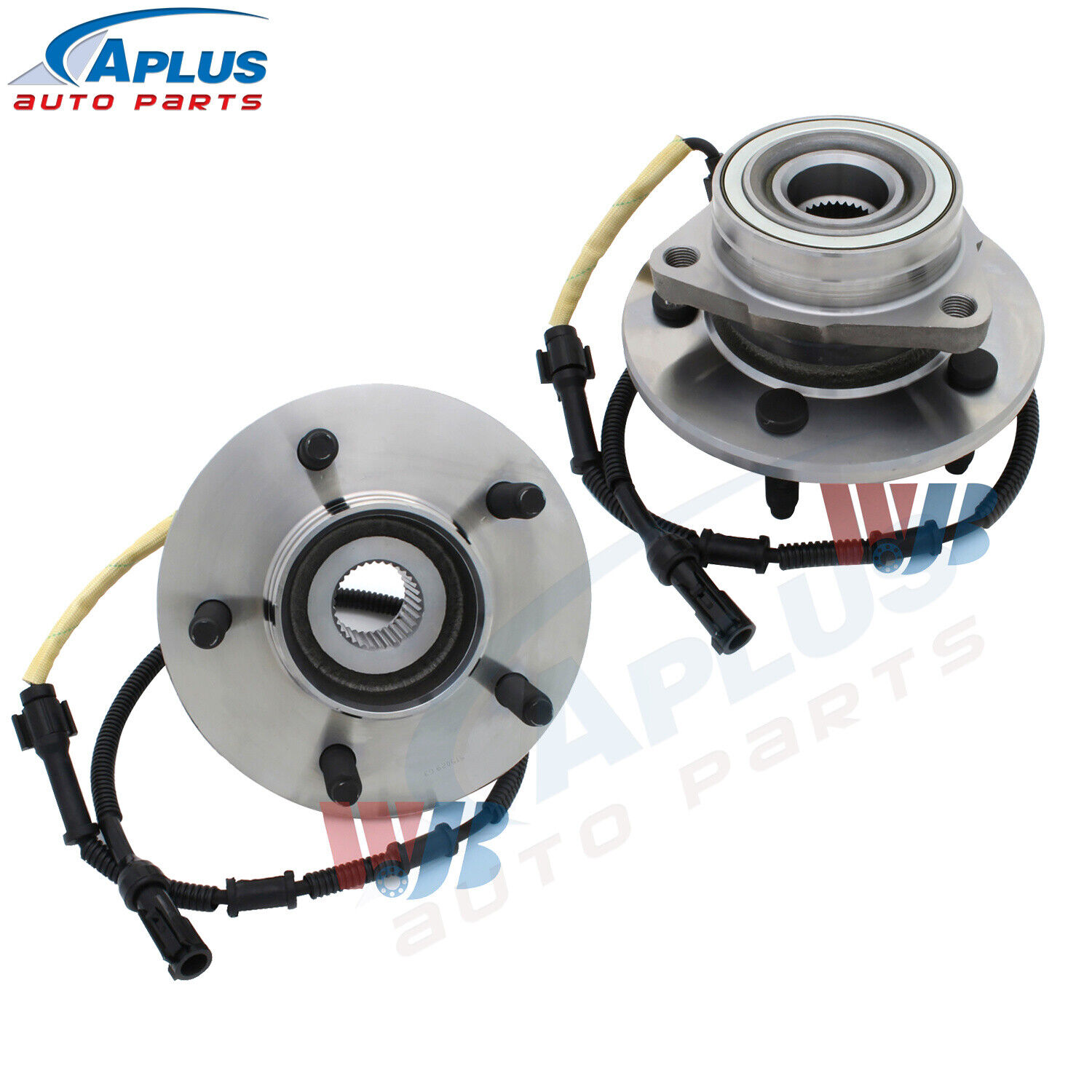 Pair Front Wheel Hub Bearing Assembly For 2000 2001 2002 2003 Ford F-150 4WD ABS
