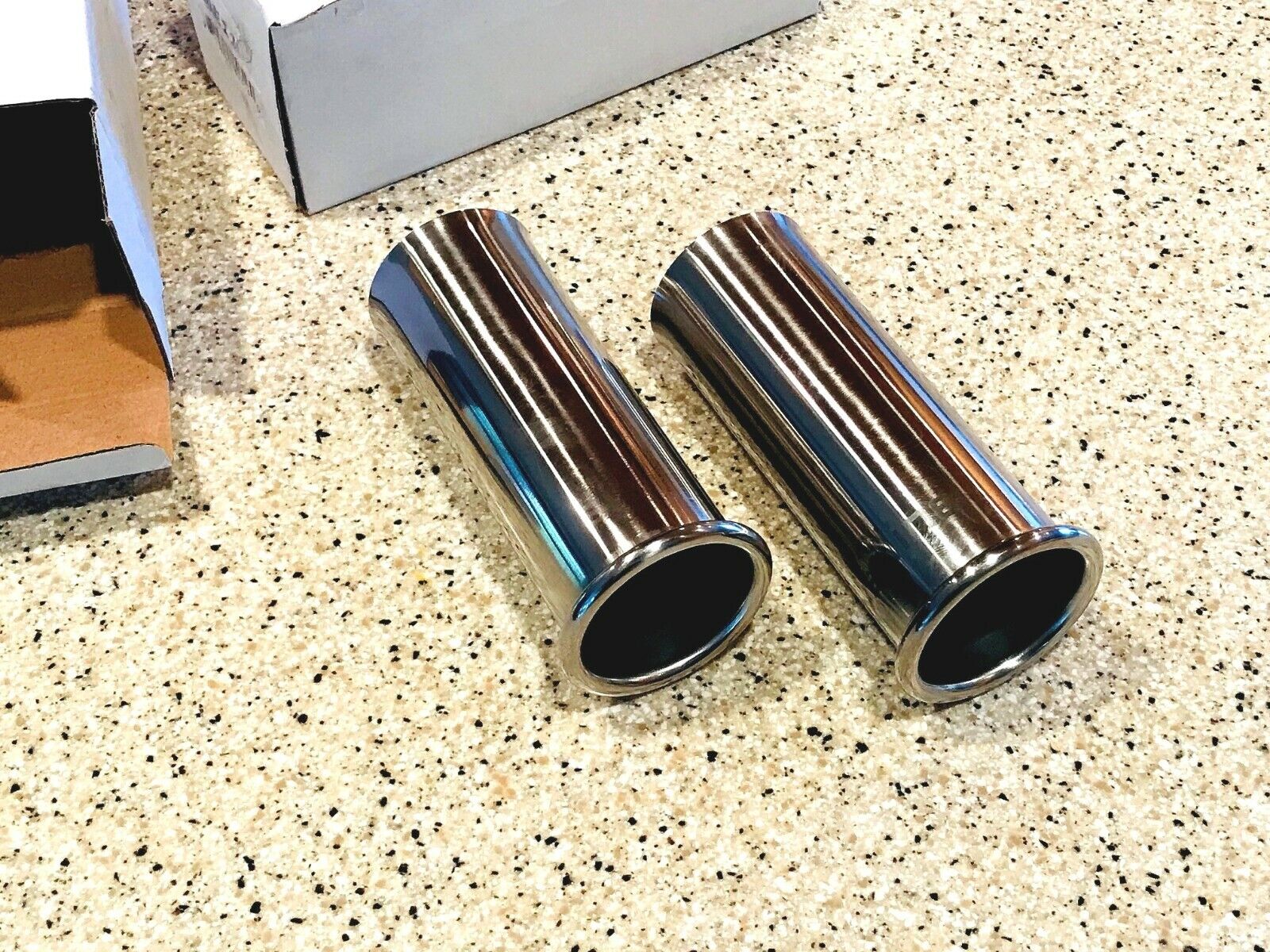 MERCEDES BENZ 230SL 250SL 280SL EXHAUST TIP STAINLESS STEEL POLISHED PAIR