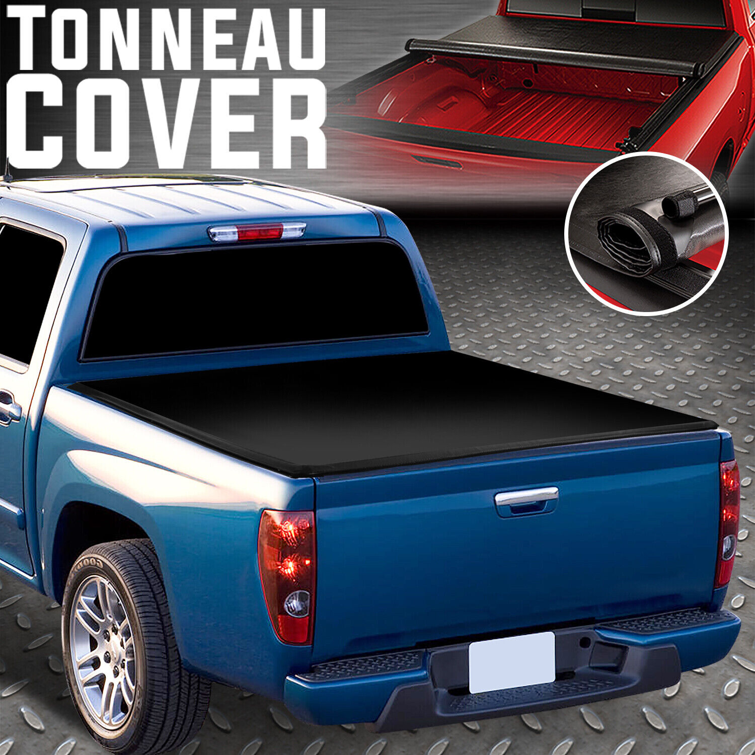 FOR 2004-2012 COLORADO/CANYON 6FT TRUCK BED SOFT VINYL ROLL-UP TONNEAU COVER