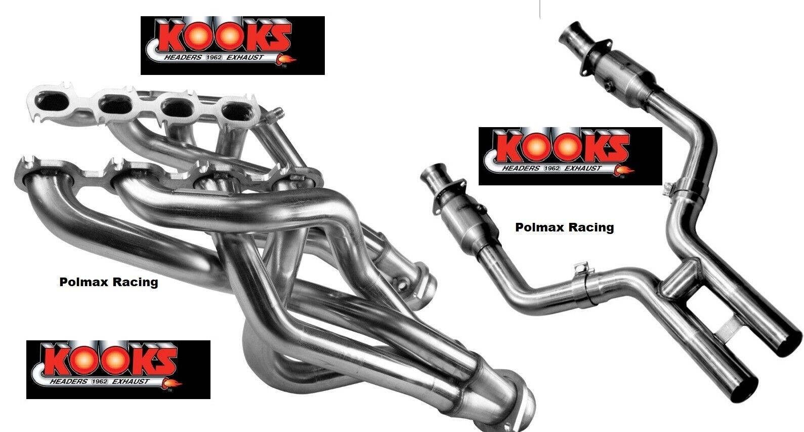 KOOKS 1-3/4 x 3″ SS headers with catted H-pipe kit 2005-10 Mustang GT 4.6 3V V8