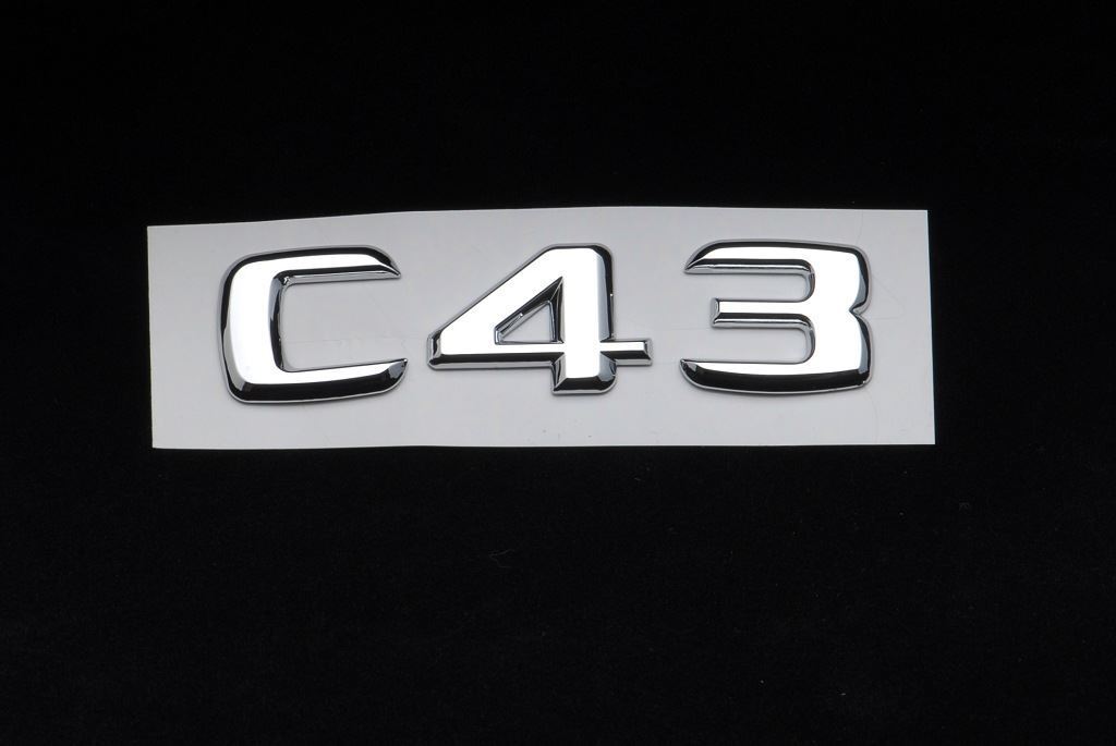 Trunk Rear Emblem Badge Chrome Letters C 43 fits Mercedes Bnez W202 C-Class C43
