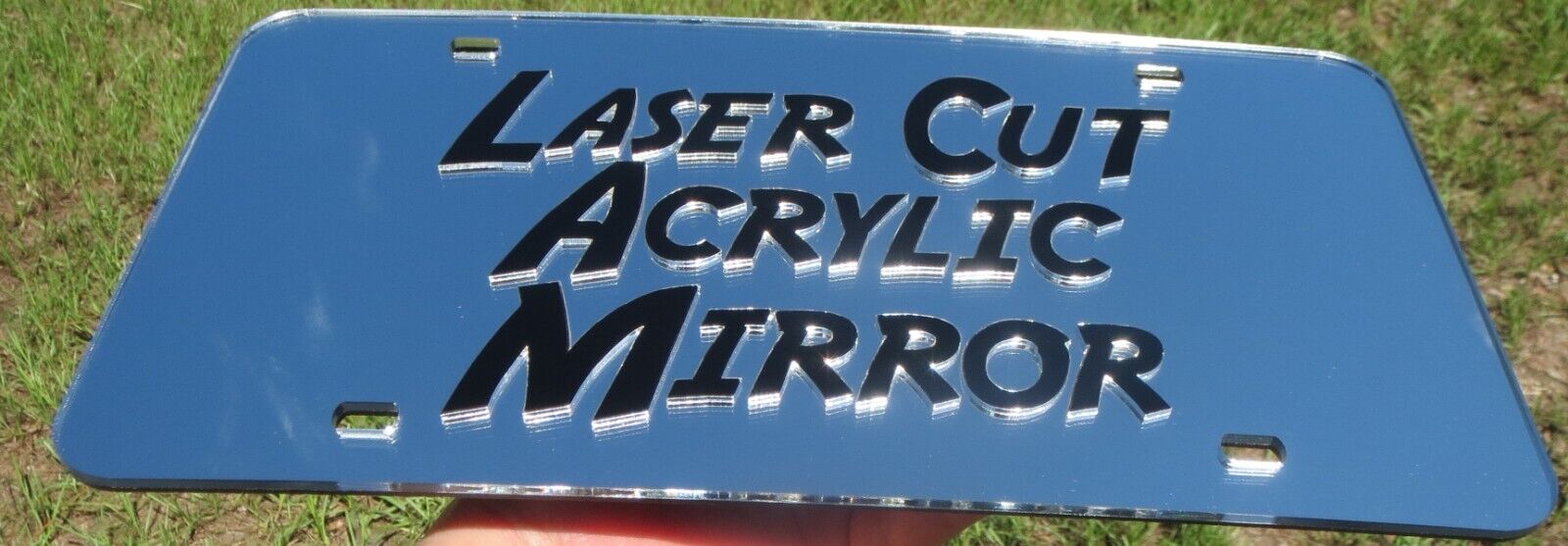 1 Custom Logo Graphics Name or Business Mirrored Acrylic License Plate