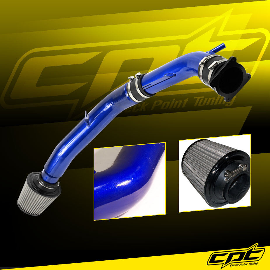 For 03-07 G35 3.5L V6 Manual Blue Cold Air Intake + Stainless Steel Air Filter