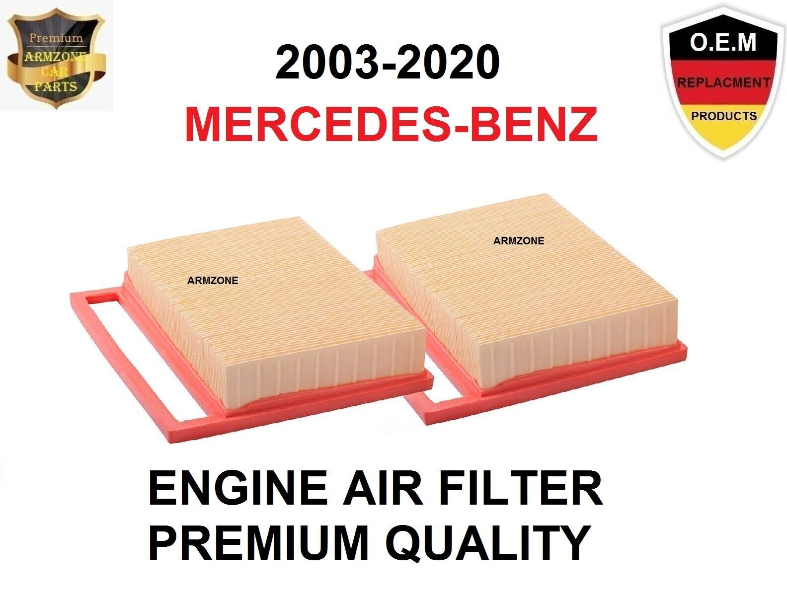 Engine Air Filter Set For 12-18 Mercedes-Benz CL600,CL65,G65,S600,S65,SL600,SL65
