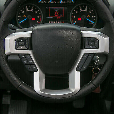 Silver Steering Wheel Decor Cover Trim For Ford F150 F250 F350 Super Duty 15+