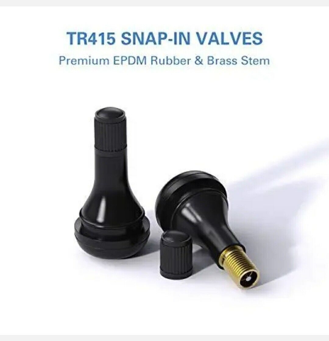 ASCOT TR415 Tubeless Rubber Snapin Tire Valve Stem 100pcs/bag Black