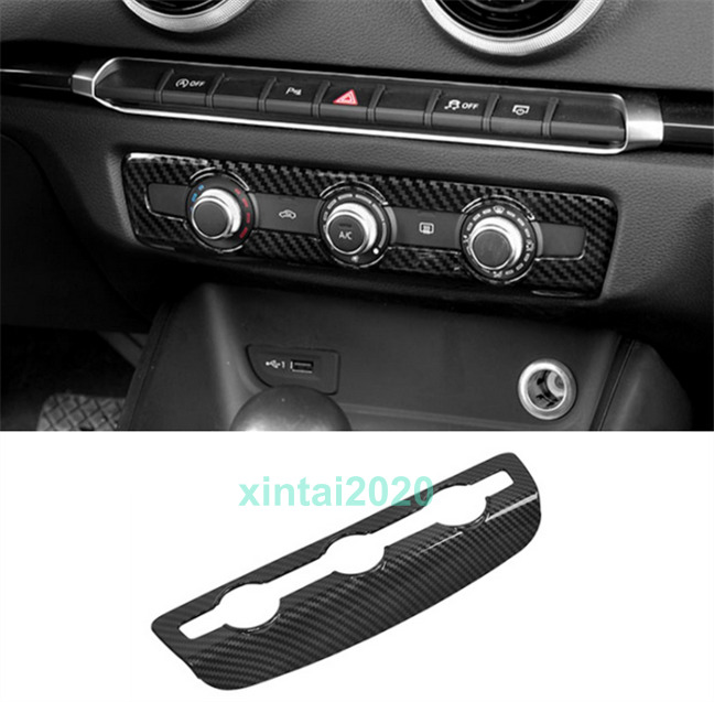 Carbon Fiber Style Air Condition Panel Cover Trim For Audi A3 8V S3 2014-2020
