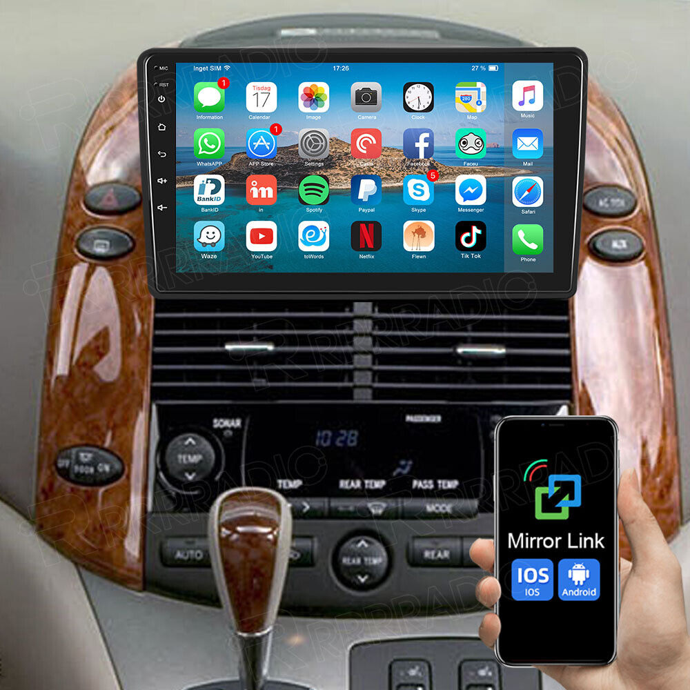 32GB For Toyota Sienna 2004-2010 Android 13.0 Car Radio Stereo GPS Sat Nav Wifi