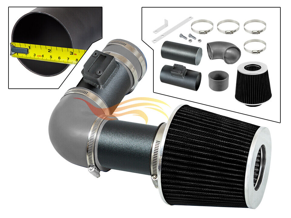 RW GREY Short Ram Air Intake Kit +Filter For 2007-2011 Acura RDX 2.3L DOHC Turbo