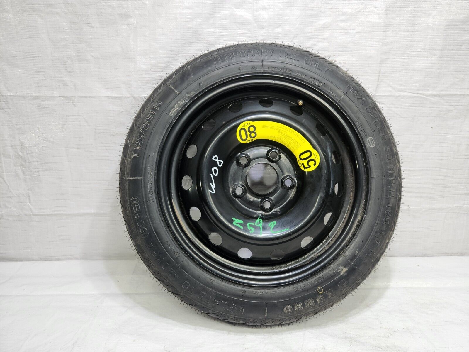 13 2013 Hyundai Veloster Emergency Spare Tire OEM T125/80D16
