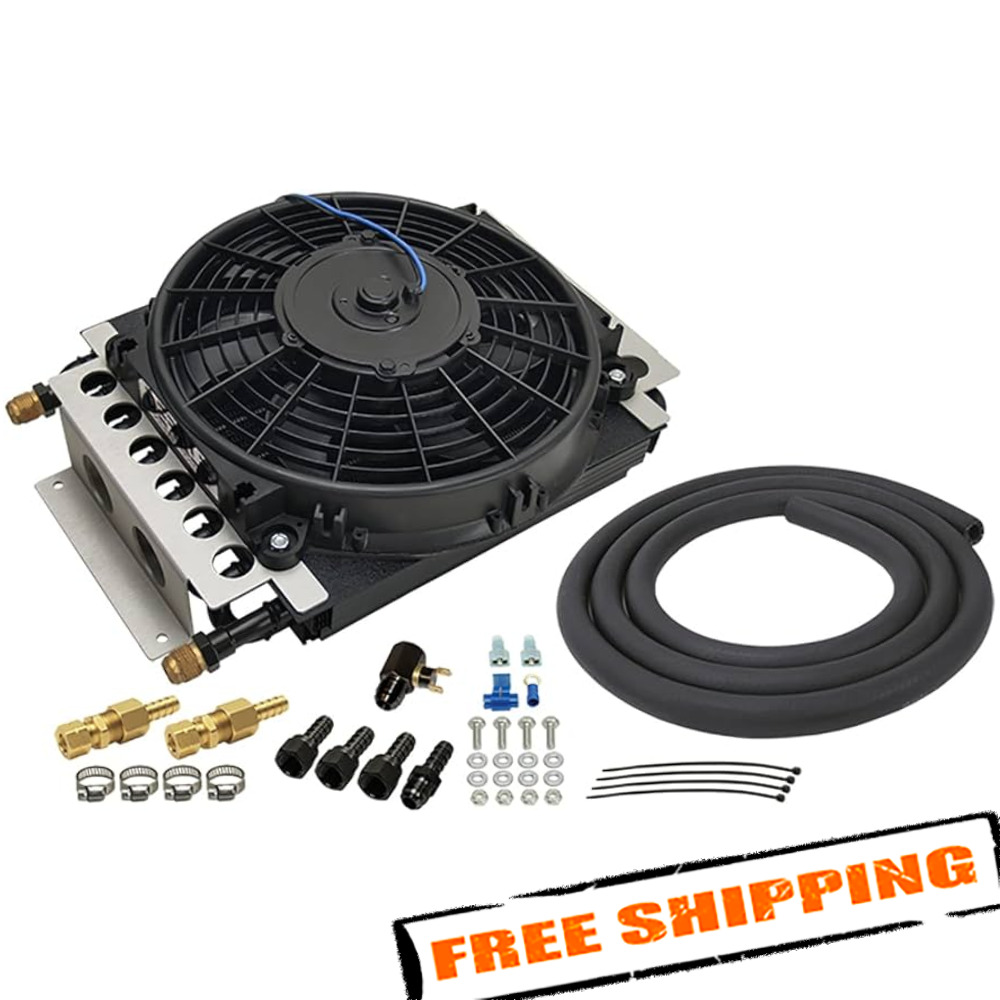 Derale 15900 16 Pass Electra-Cool Remote Transmission Cooler Kit, -8AN Inlets