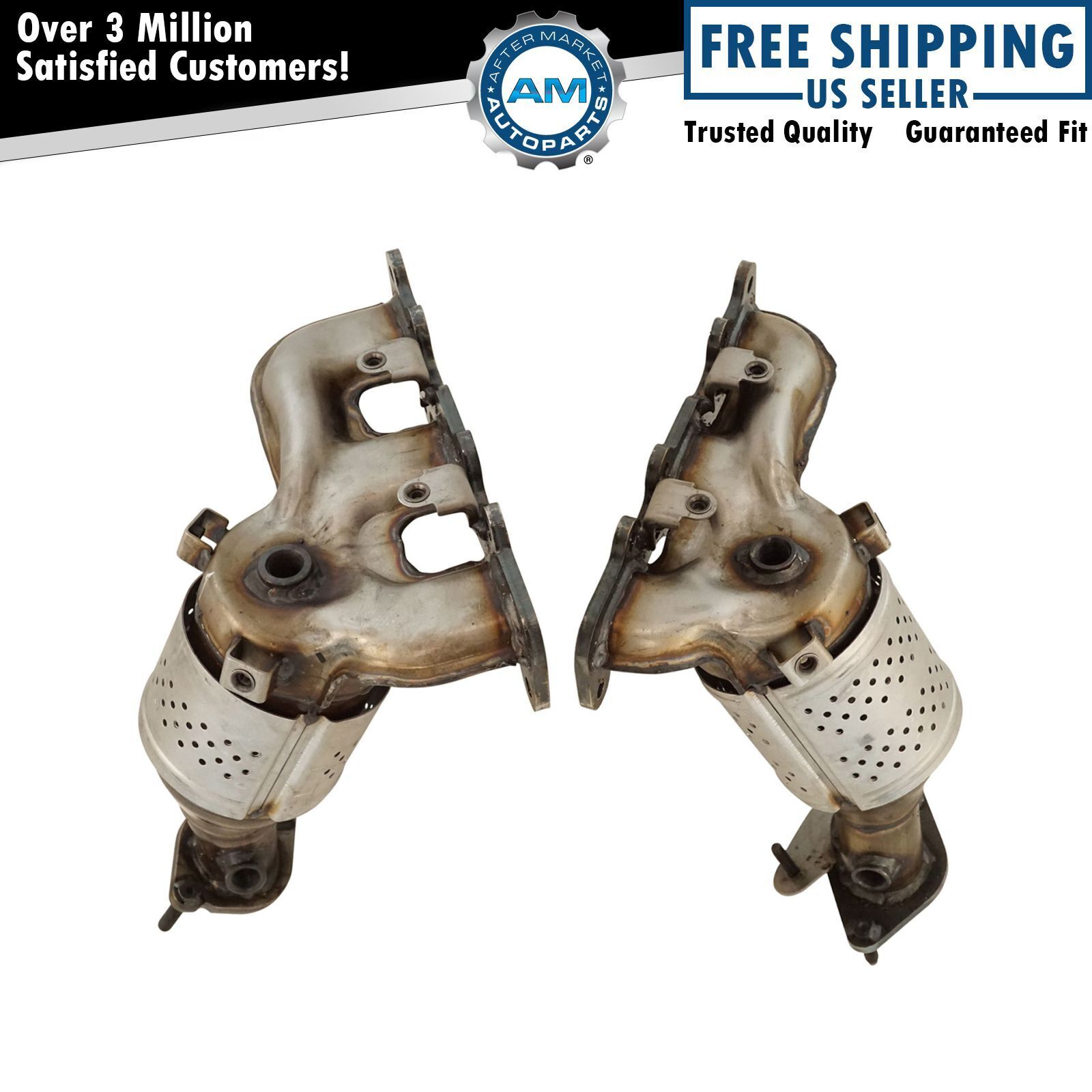 Exhaust Manifold w/ Catalytic Converter Gasket & Hardware Pair for Ford Lincoln