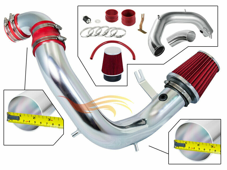 RED COLD AIR INTAKE + DRY FILTER FOR DODGE 03-05 NEON SRT4 2.4L TURBO