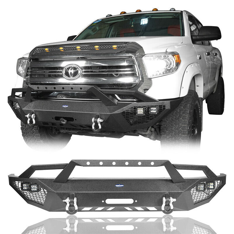 FRONT / REAR Steel Bumper w/ LED Spot Light & D-Ring For Toyota Tundra 2014-2021