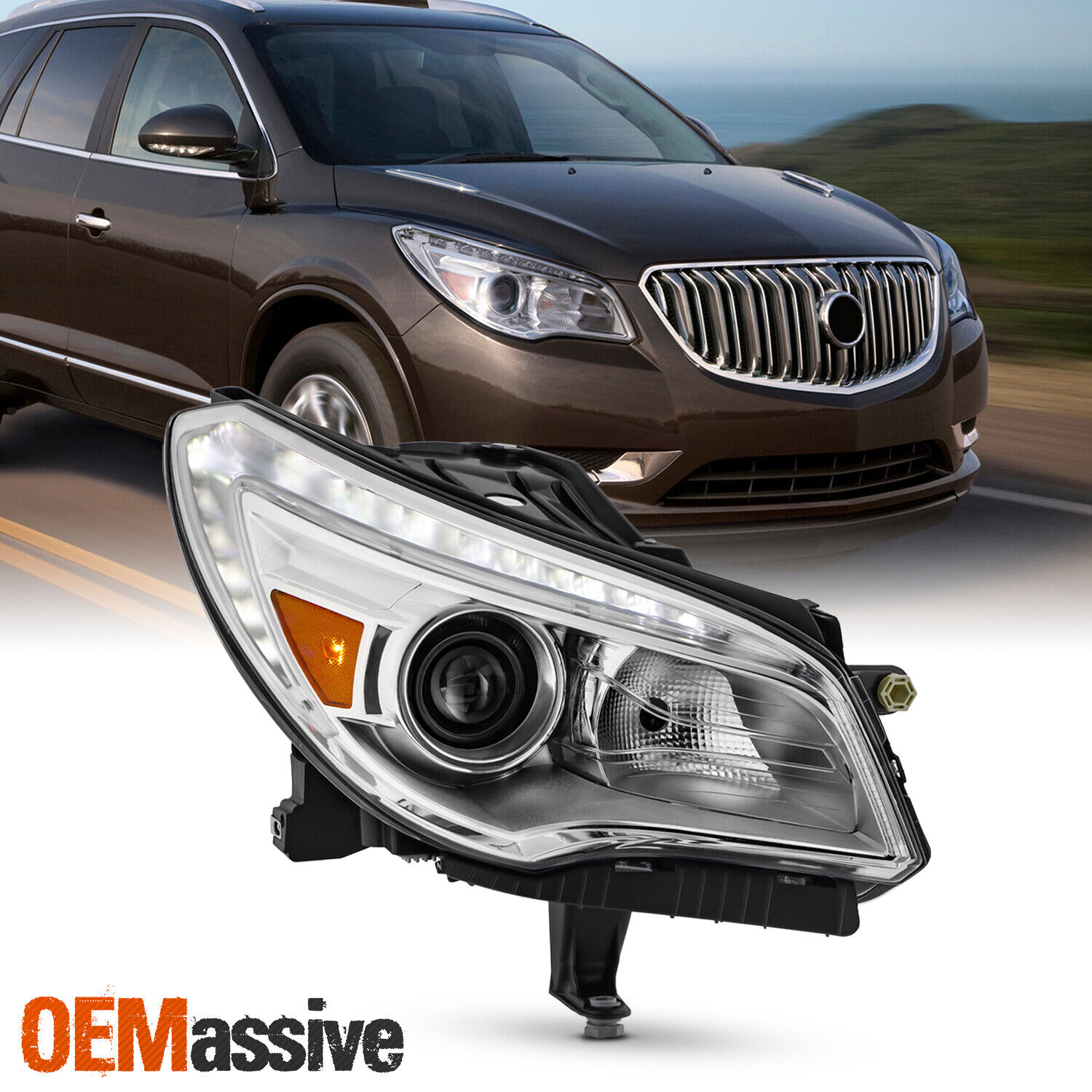 For 2013-2017 Buick Enclave HID Non-AFS Projector Headlight Passenger w/DRL Lamp