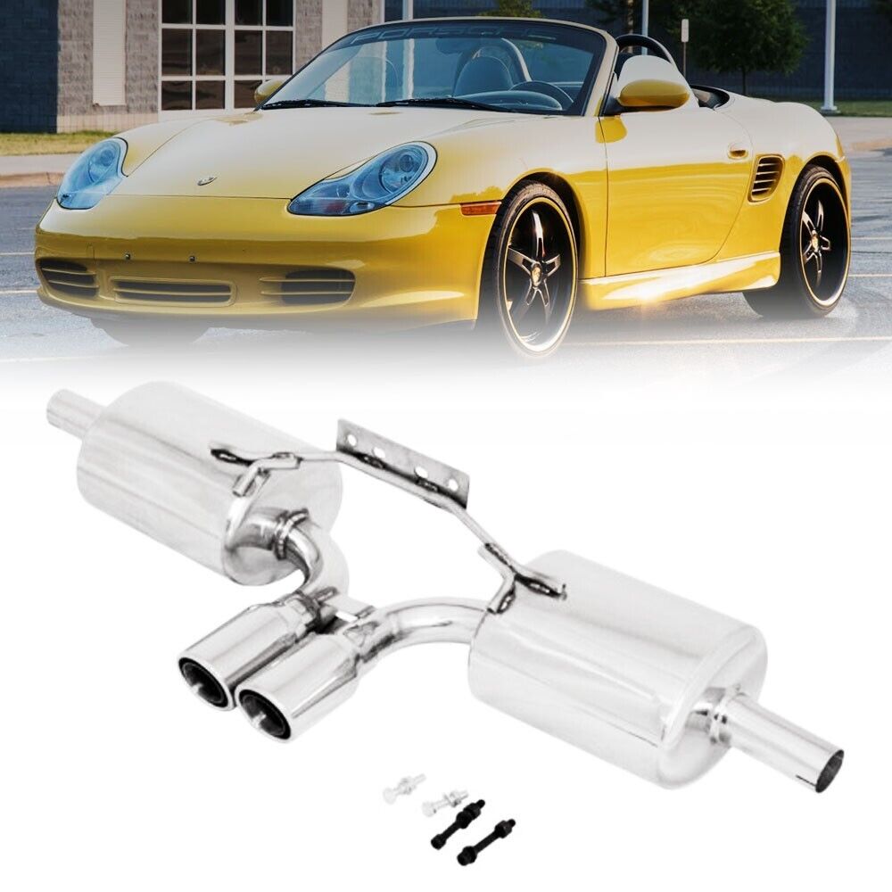 Manzo Bolt-On Axleback Exhaust Kit Dual Round Tip For 97-04 Porsche Boxster 986